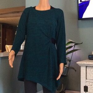 Teal and black  Tunic Top